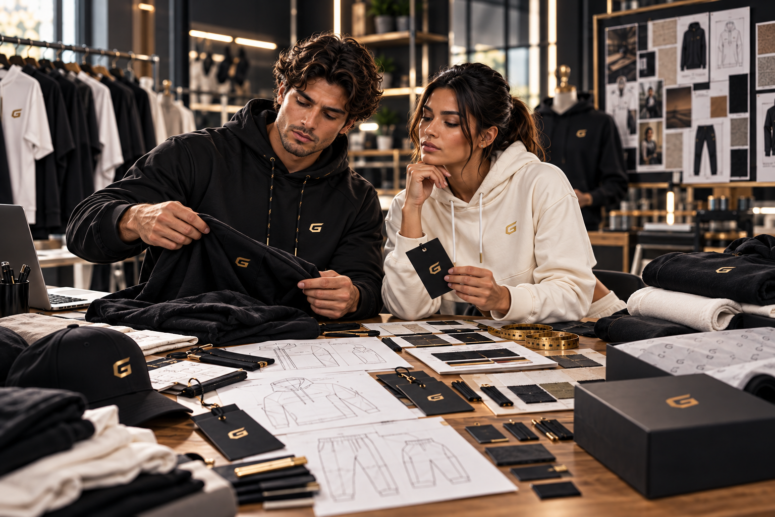 Private label development — sampling, labels, tags and packaging